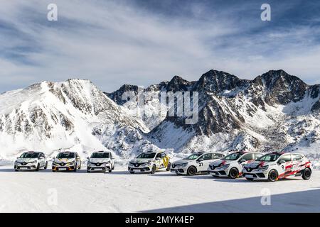 Illustration pendant le 2023 Clio Ice Trophée 2023 - GSeries G3 sur le circuit Andorre - pas de la Casa, sur 04 février 2023 à Encamp, Andorre - photo Damien Doumergue / DPPI Banque D'Images