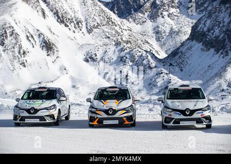 Illustration pendant le 2023 Clio Ice Trophée 2023 - GSeries G3 sur le circuit Andorre - pas de la Casa, sur 04 février 2023 à Encamp, Andorre - photo Damien Doumergue / DPPI Banque D'Images