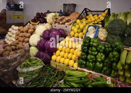 Un stand de légumes dans le souk Duhok (marché) à Duhok, en Irak Banque D'Images