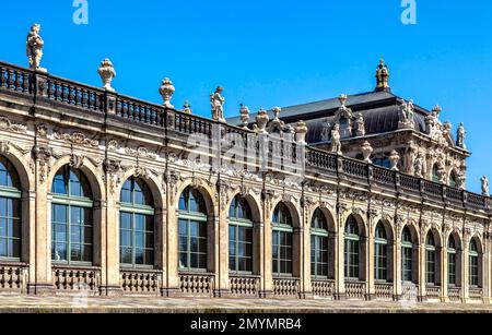 Aile latérale dans le Zwinger de Dresde, Dresde, Saxe, Allemagne, Europe Banque D'Images