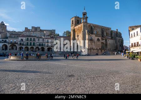 Trujillo, place principale, Plaza Mayor, église San Martin, province de Caceres, Espagne, Europe Banque D'Images