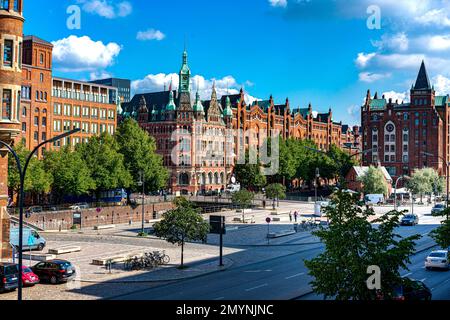 Bâtiments historiques dans la Speicherstadt, Hambourg, Allemagne, Europe Banque D'Images