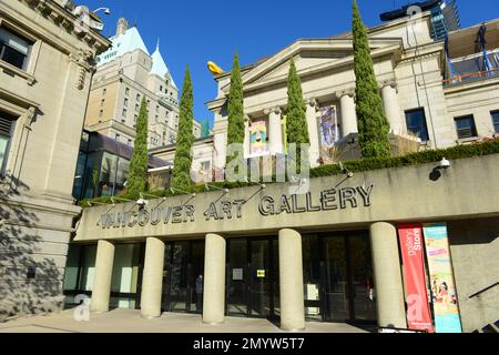 Vancouver Art Gallery au 750, rue Hornby, au centre-ville de Vancouver (Colombie-Britannique) C.-B., Canada. Banque D'Images