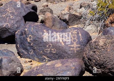 Petroglyph site, près de Gila Bend, Arizona, États-Unis Banque D'Images