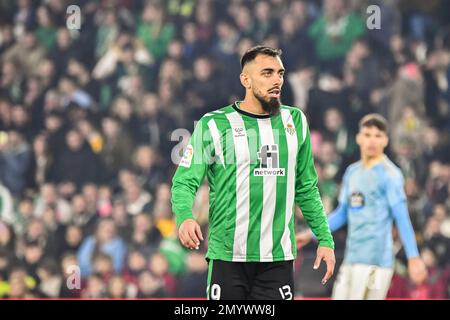 SÉVILLE, ESPAGNE - FÉVRIER 4: Borja Igleisas de Real Betis Balompie focus pendant le match entre Real Betis Balompie et RC Celta de Vigo de la Liga Santander sur 4 février 2022 à Benito Villamarin à Séville, Espagne. (Photo de Samuel Carreño/ PX Images) Banque D'Images