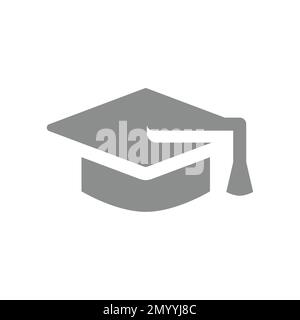 Icône représentant un chapeau ou un chapeau de graduation. Réussite scolaire, symbole de l'éducation. Illustration de Vecteur