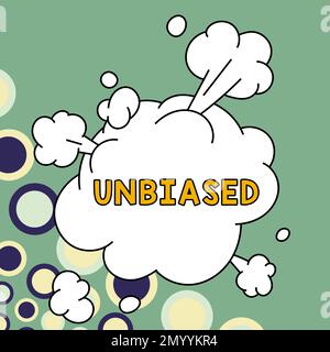 Texte montrant l'inspiration sans biais. Concept commercial ne montrant aucun préjudice pour ou contre quelque chose, impartial Banque D'Images