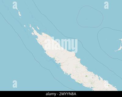 Nord, province de Nouvelle-Calédonie. Ouvrez la carte des rues Banque D'Images