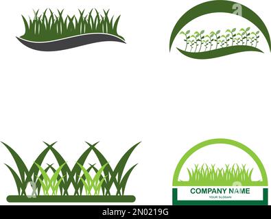 Modèle de conception vectoriel du logo Natural Grass Illustration de Vecteur