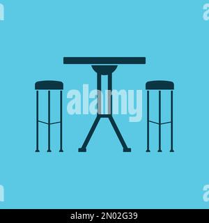 arrière-plan de conception d'illustration vectorielle d'icône de table et de chaises Illustration de Vecteur