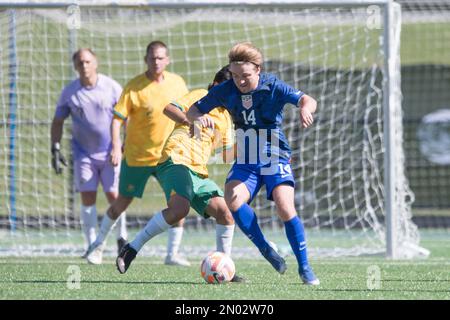 Manly, Australie. 04th févr. 2023. Shea Hammond, de l'équipe nationale de football paralympique des États-Unis, est vu en action lors du match Pararoos vs USA qui s'est tenu à Cromer Park, Cromer NSW. Score final: Pararoos 0:0 Etats-Unis. Crédit : SOPA Images Limited/Alamy Live News Banque D'Images