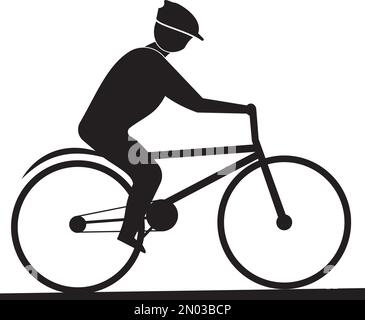 Illustration vectorielle du logo de l'icône de vélo en noir sur fond blanc Illustration de Vecteur