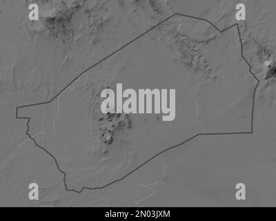 Agadez, département du Niger. Carte d'altitude à deux niveaux avec lacs et rivières Banque D'Images