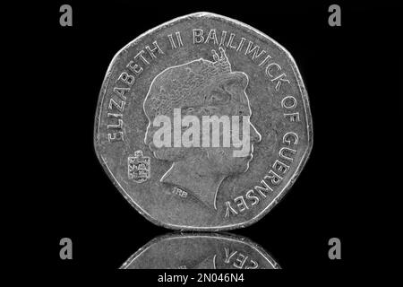 Une fermeture d'une pièce de 2012 20 pence Bailiwick de Guernesey Banque D'Images