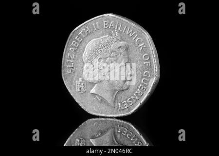 Une fermeture d'une pièce de 2012 20 pence Bailiwick de Guernesey Banque D'Images