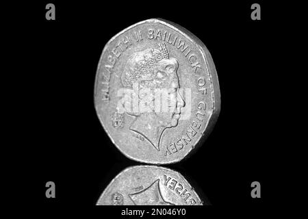 Une fermeture d'une pièce de 2012 20 pence Bailiwick de Guernesey Banque D'Images