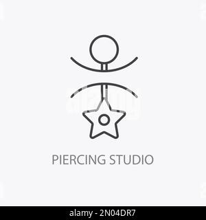 Logo du studio de perçage. Illustration du vecteur minimal Illustration de Vecteur