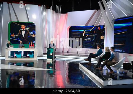 Milan, Italie. 05th févr. 2023. Milan, Rai 3 TV show 'TV TALK' dans la photo: Studio Credit: Independent photo Agency/Alamy Live News Banque D'Images