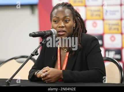 Clarisse Agbegnenou pendant le Judo Paris Grand Chelem 2023 sur 4 février 2023 au stade Accor à Paris, France - photo : Laurent Lairys/DPPI/LiveMedia Banque D'Images