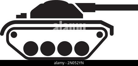 Modèle d'illustration de conception vectorielle d'icône de réservoir militaire Illustration de Vecteur