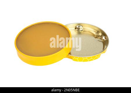 Outil à crème cirée pour chaussures pour un nettoyage isolé sur fond blanc Banque D'Images
