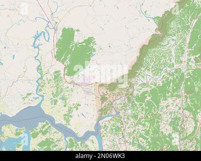 Kaesong, région administrative spéciale de la Corée du Nord. Ouvrez la carte des rues Banque D'Images