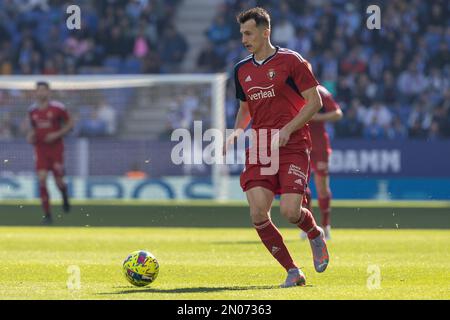 Ante Budimir de CA Osasuna pendant le match de la Ligue entre le RCD Espanyol et le CA Osasuna au stade RCDE à Cornella, Espagne. Banque D'Images