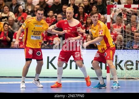 Aalborg, Danemark. 04th févr. 2023. Rene Antonsen (22) de Aalborg Handball vu dans le match danois HTH Herreligia entre Aalborg Handball et GOG à Sparekassen Danmark Arena à Aalborg. (Crédit photo : Gonzales photo/Alamy Live News Banque D'Images