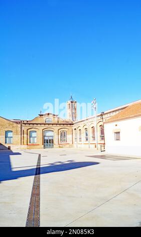 Ancienne usine réhabilitée comme une maison de culture à Masquefa, Anoia, Barcelone, Catalunya, Espagne, Europe Banque D'Images