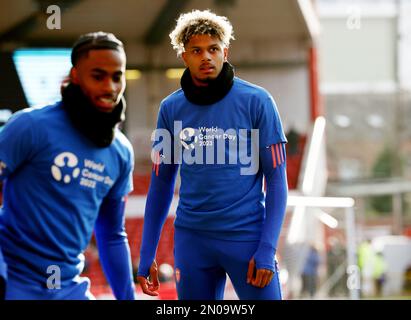 Nottingham, Royaume-Uni. 4th févr. 2023. Georginio Rutter de Leeds United lors du match de la Premier League au City Ground, Nottingham. Crédit photo à lire : Darren Staples/Sportimage crédit : Sportimage/Alay Live News Banque D'Images