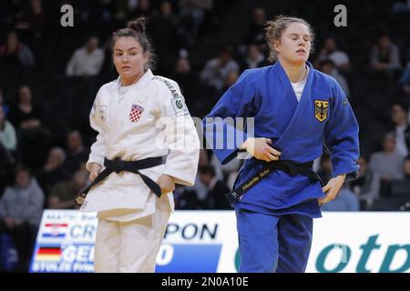 Friederike Stolze (GER) perdu contre Barbara Matic (CRO) lors du Grand Chelem 2023 (IJF) de l'International Judo Paris sur 5 février 2023 à l'Arena Accor à Paris, France - photo : Stephane Allaman/DPPI/LiveMedia Banque D'Images