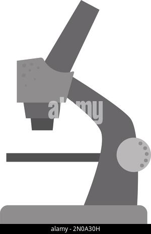 Icône de microscope à écran plat vectoriel. Image d'équipement médical ou chimique isolée sur fond blanc. Concept de santé, de recherche et de laboratoire. Santé Illustration de Vecteur