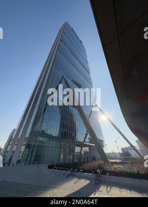 Une vue fantastique de la tour Isozaki, à Milan, en Italie Banque D'Images