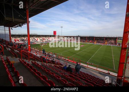 Vue générale à l'intérieur du stade Sewell Group Craven Park en prévision du match de rugby avant-saison Hull KR vs Leeds Rhinos au Sewell Group Craven Park, Kingston upon Hull, Royaume-Uni, 5th février 2023 (photo de James Heaton/News Images) Banque D'Images