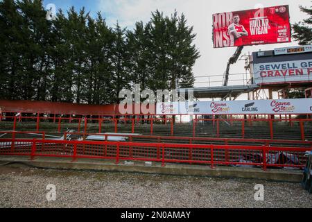 Vue générale de Craven Streat à l'intérieur du stade Sewell Group Craven Park, avant le match pré-saison de la ligue de rugby Hull KR vs Leeds Rhinos au Sewell Group Craven Park, Kingston upon Hull, Royaume-Uni, 5th février 2023 (photo de James Heaton/News Images) Banque D'Images