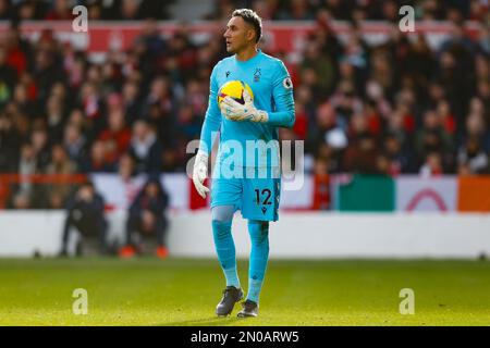 The City Ground, Nottingham, Royaume-Uni. 5th févr. 2023. Premier League football, Nottingham Forest versus Leeds United; New signing Keylor Navas of Nottingham Forest Credit: Action plus Sports/Alay Live News Banque D'Images