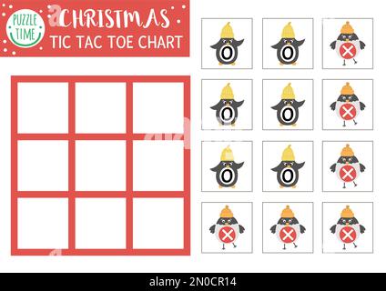 Graphique vectoriel de pointe de Noël avec joli pingouin et bullfinch. Terrain de jeu d'hiver avec personnages traditionnels. Drôle de relations publiques Illustration de Vecteur