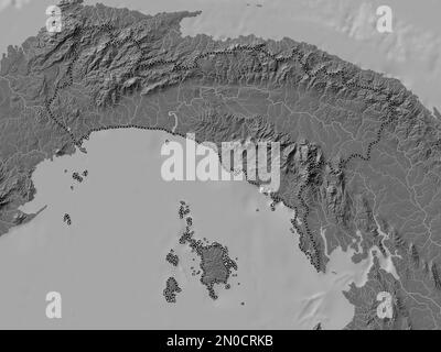 Panama, province de Panama. Carte d'altitude à deux niveaux avec lacs et rivières Banque D'Images