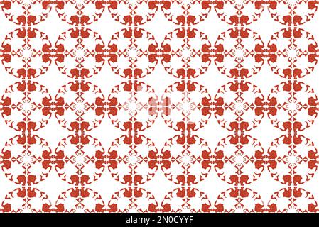 Azulijo portugais géométrique motif transparent - vecteur rouge, marron, blanc.Super pour 600x600,papier peint, trames, d'origines,des textures de surface. Illustration de Vecteur