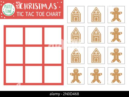 Motif vectoriel de Noël avec un joli pain d'épice. Terrain de jeu d'hiver avec personnages traditionnels. Amusant printabl Illustration de Vecteur