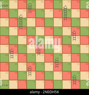 Modèle de jeu de société vectoriel. Jeu de société noir et blanc vierge isolé sur fond blanc. Activité pédagogique imprimable préscolaire ou échantillon de feuille de travail Illustration de Vecteur