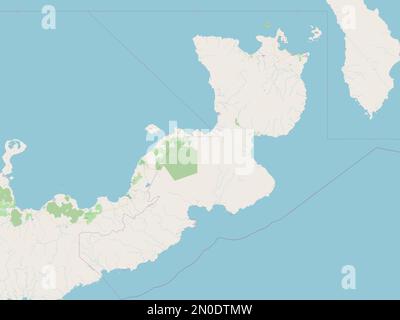 Est de la Nouvelle-Bretagne, province de Papouasie-Nouvelle-Guinée. Ouvrez la carte des rues Banque D'Images