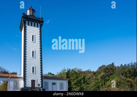 Le phare (phare) du Verdon-sur-Mer, Médoc, France Banque D'Images