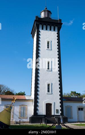 Le phare (phare) du Verdon-sur-Mer, Médoc, France Banque D'Images