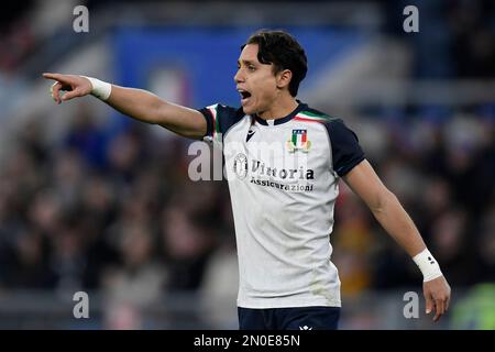 Rome, Italie. 05th févr. 2023. Ange Capuozzo d'Italie lors du match de rugby des six Nations entre l'Italie et la France au Stadio Olimpico à Rome sur 5 février 2023. Photo Antonietta Baldassarre/Insidefoto crédit: Insidefoto di andrea staccioli/Alamy Live News Banque D'Images