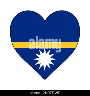 Drapeau de forme de coeur de Nauru. J'adore Nauru. Visitez Nauru . Conception graphique d'illustration vectorielle. Illustration de Vecteur