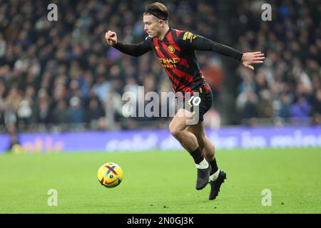 Londres, Royaume-Uni. 05th févr. 2023. Jack Grealish de Manchester City lors du match de football de la première ligue anglaise entre Tottenham Hotspur et Manchester City au stade Tottenham Hotspur de Londres, en Grande-Bretagne, le 05th février 2023. Crédit : action Foto Sport/Alamy Live News Banque D'Images