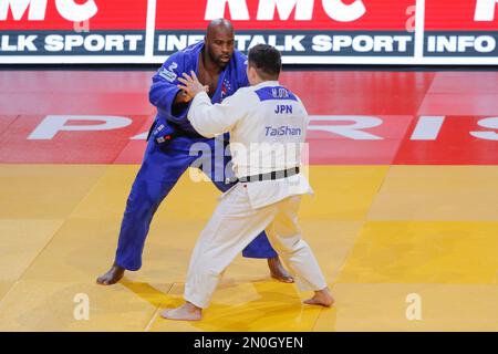 Teddy Riner (FRA) a remporté la médaille d'or, le 6th au Grand Chelem, contre Hyoga Ota (JPN) lors du Grand Chelem International de Paris 2023 (IJF) sur 5 février 2023 à l'arène Accor à Paris, France - photo Stephane Allaman / DPPI Banque D'Images