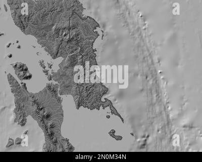 Samar de l'est, province des Philippines. Carte d'altitude à deux niveaux avec lacs et rivières Banque D'Images