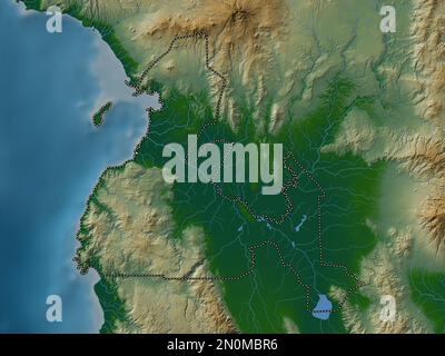 Maguindanao, province des Philippines. Carte d'altitude en couleur avec lacs et rivières Banque D'Images